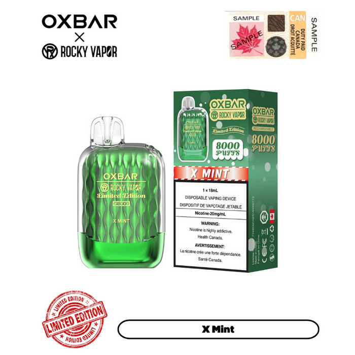 [CLEARANCE] OXBAR X Rocky Vapor G8000 Rechargeable Disposable Vape 18ml