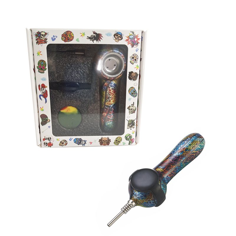 5″ Pipe Small Metal Silicone Rainbow Pill Case