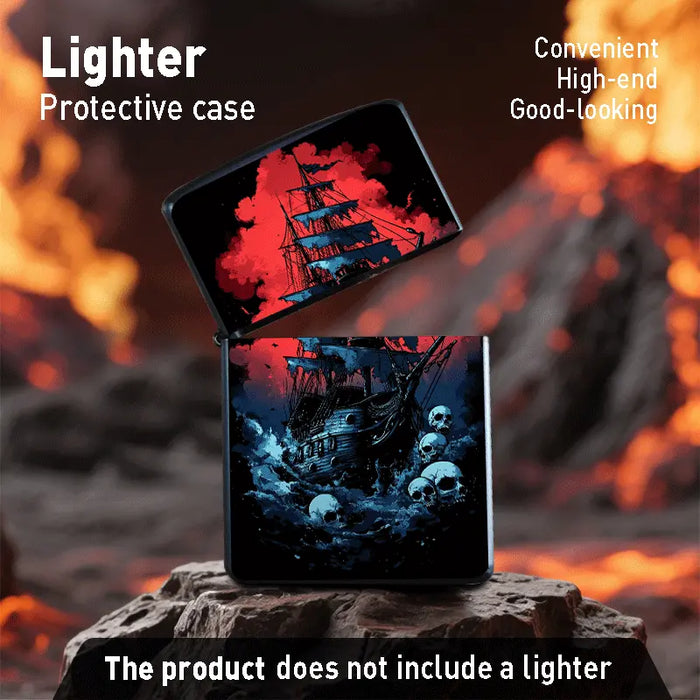 Metal Pirate Ship & Skulls Lighter