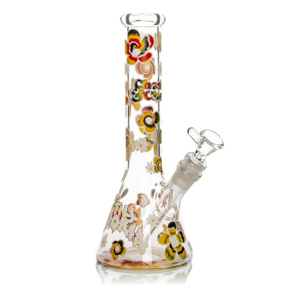 Cheech & Chong Glass - 10" Tie Dye Glow-in-the-Dark Water Pipe
