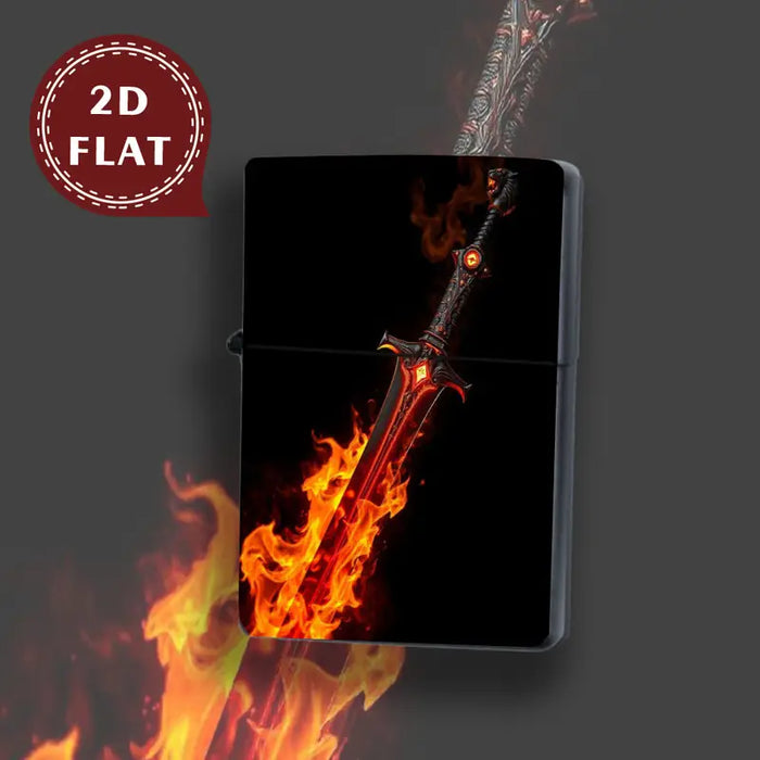 2D Flat Flames Fantasy Sword Lighter Shell