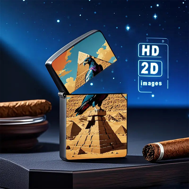 2D Egyptian Bird Pyramid Landscape Lighter Shell