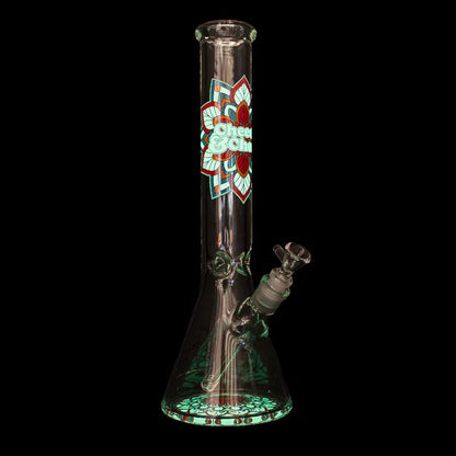 Cheech & Chong Glass - 15" 7mm Thick Mandala Glow-in-the-Dark Water Pipe