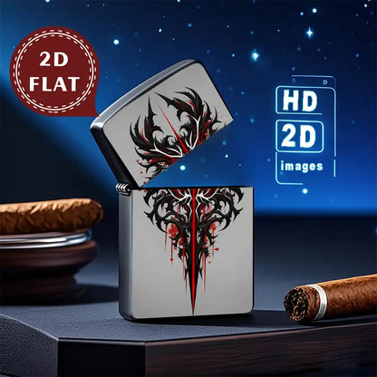 2D Flat Gothic Dragon Design Retro Fashion Lighter Shell