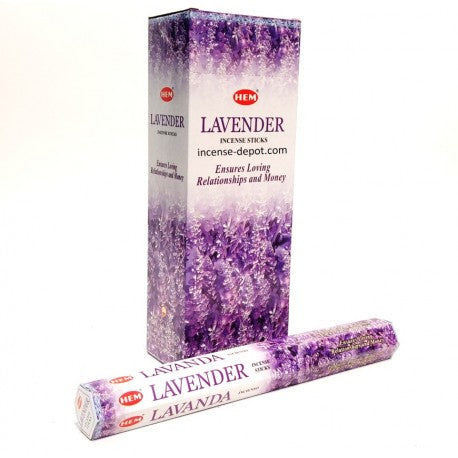 HEM Lavender 9″ Incense Sticks – Hex Box (20g)