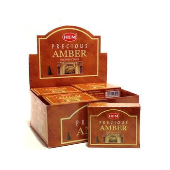 HEM - Precious Amber Incense Cones (10 Cones)