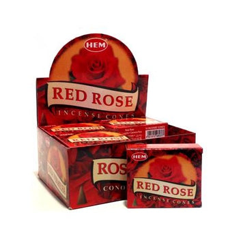 HEM - Red Rose Incense Cones (10 Cones)