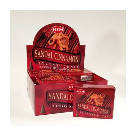 HEM - Sandal Cinnamon Incense Cones (10 Cones)