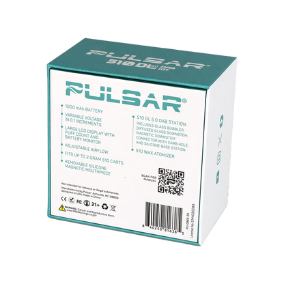 Pulsar - 510 DL 5.0 Bubbler Dab Kit w/ Wax Atomizer - Black