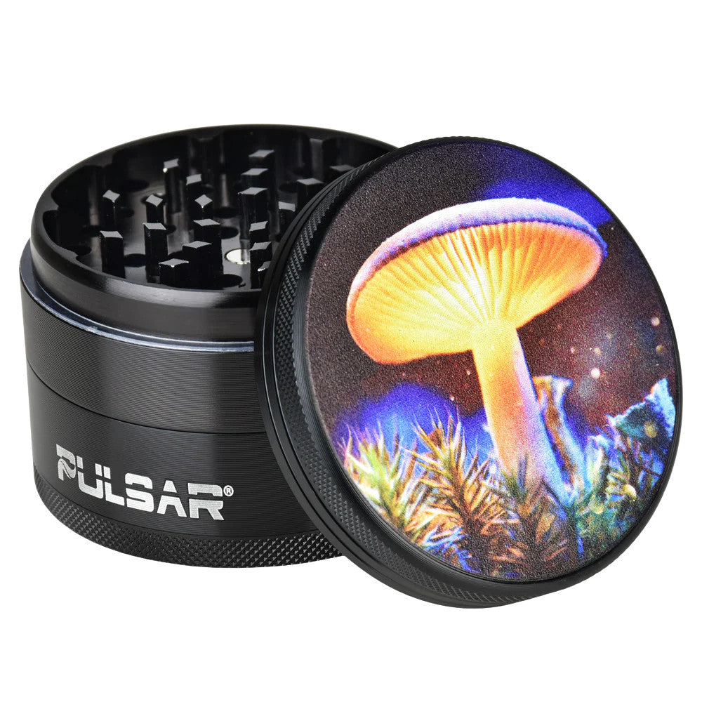 Pulsar - 2.5" 4-Pc Mystical Mushroom Metal Grinder