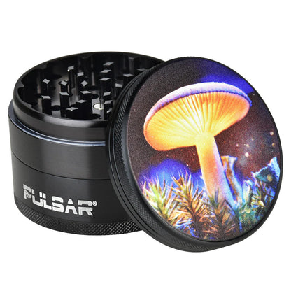 Pulsar - 2.5" 4-Pc Mystical Mushroom Metal Grinder