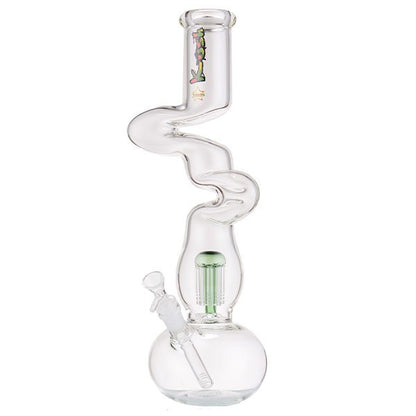 Kush 17" Zig-Zag Rasta Glass Bong