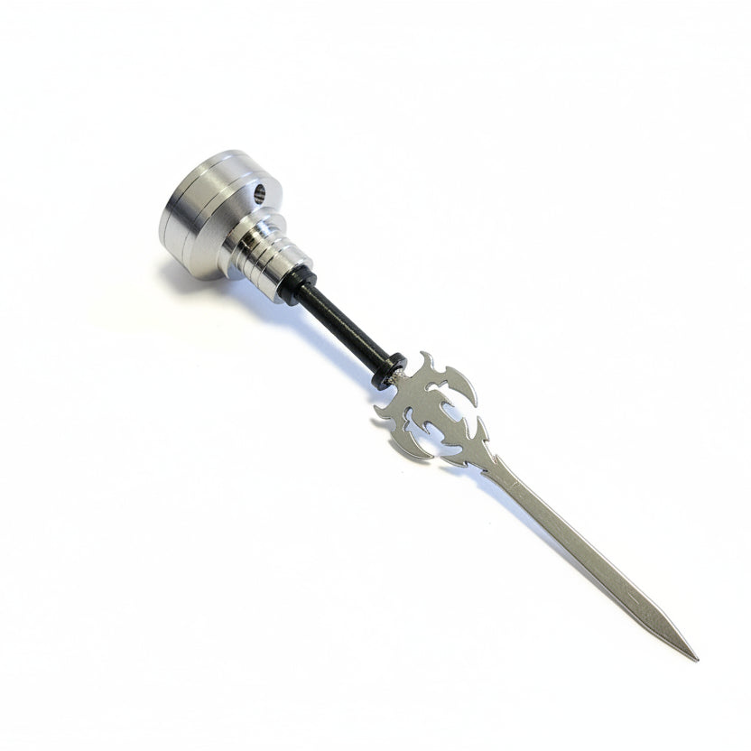 Dabber épée flamboyante en titane de 4 pouces avec capuchon de carburateur à un trou 