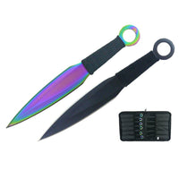 6″ Iridescent Latch Lock Throwing Knife Set
