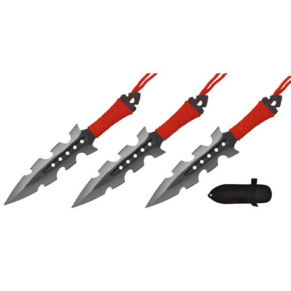 4″ Iridescent Red Throwing Knife Set