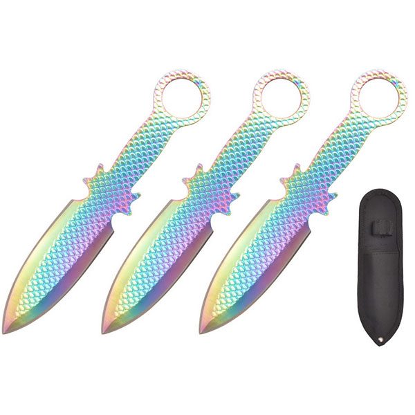 6.5″ Rainbow Spade Throwing Knife Set
