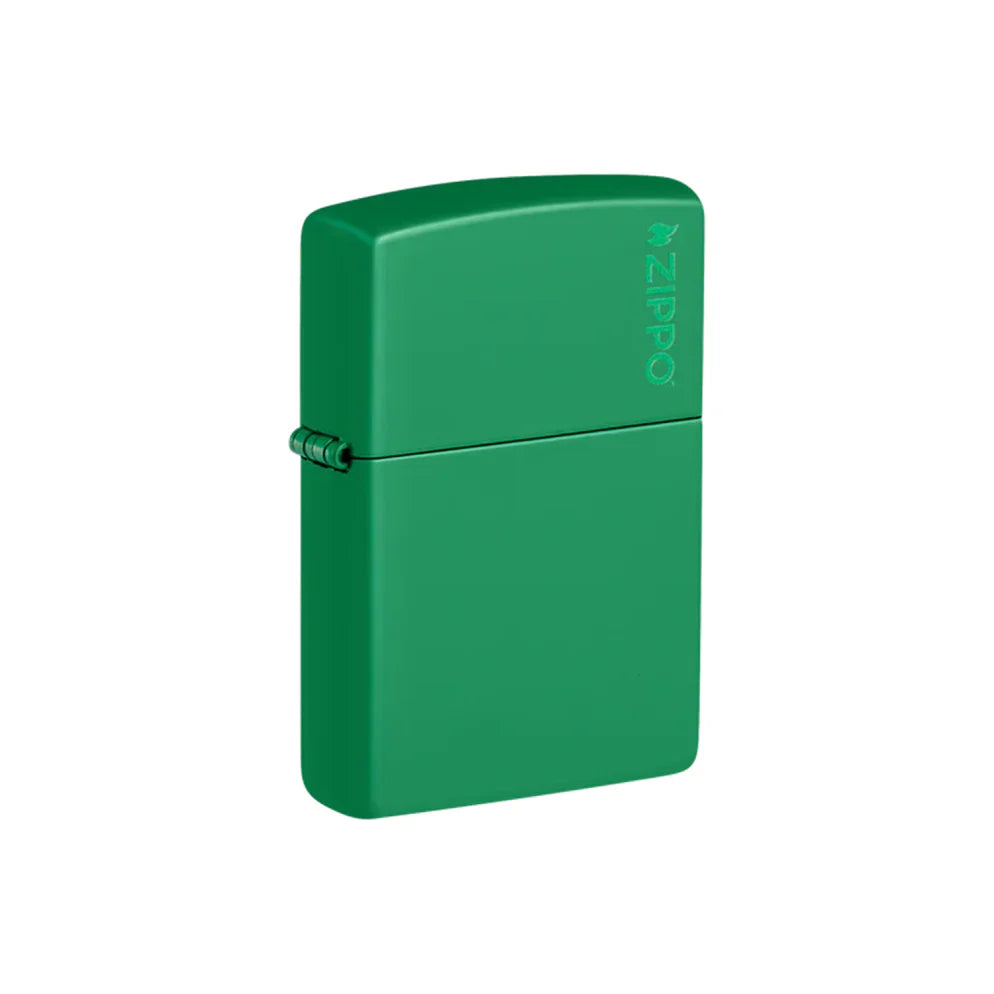 Zippo Lighter - Green Matte Zippo Logo