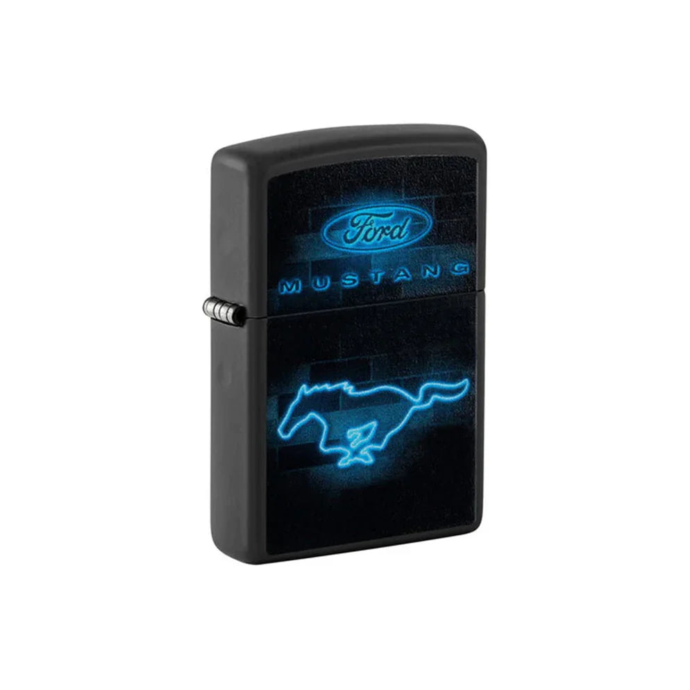Zippo Lighter - Neon Ford Mustang Logo