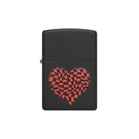 Zippo Lighter - Checkered Heart Design