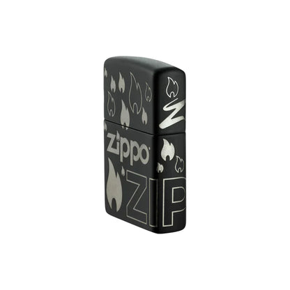 Zippo Lighter - Black Matte Laser 360 Design