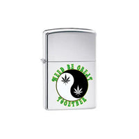 Zippo Lighter - Leaf Weed Ying & Yang