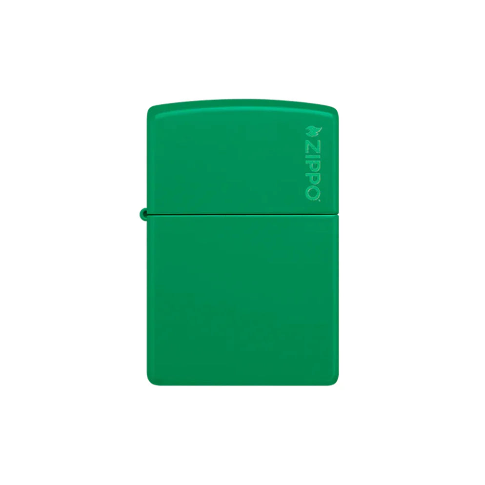 Zippo Lighter - Green Matte Zippo Logo