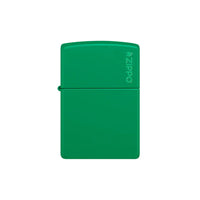 Zippo Lighter - Green Matte Zippo Logo
