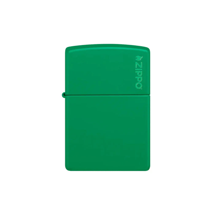 Zippo Lighter - Green Matte Zippo Logo