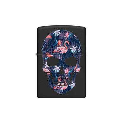 Zippo Lighter - Flamingo Skull Design