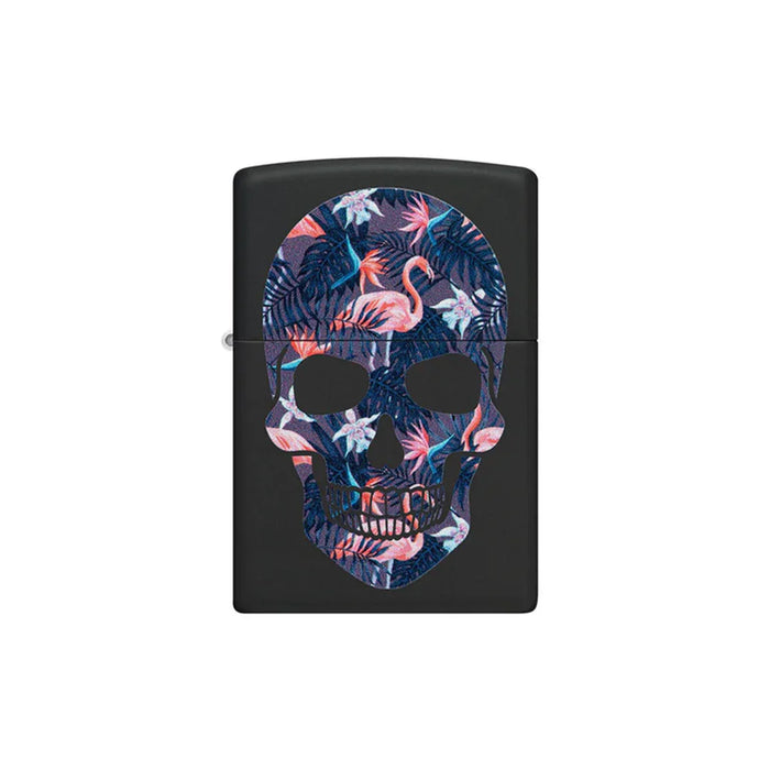 Zippo Lighter - Flamingo Skull Design