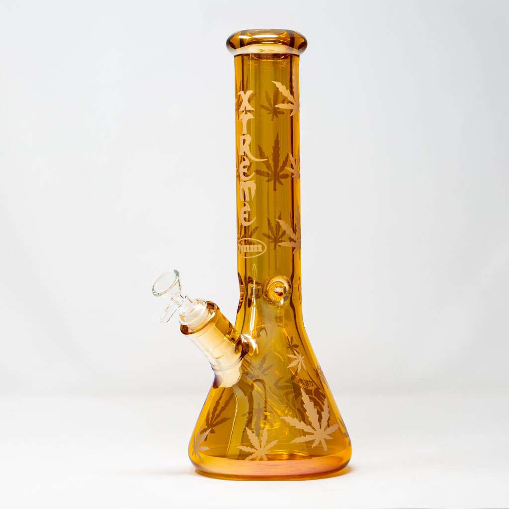 Xtreme 14" Electroplated Bong avec Feuille Design
