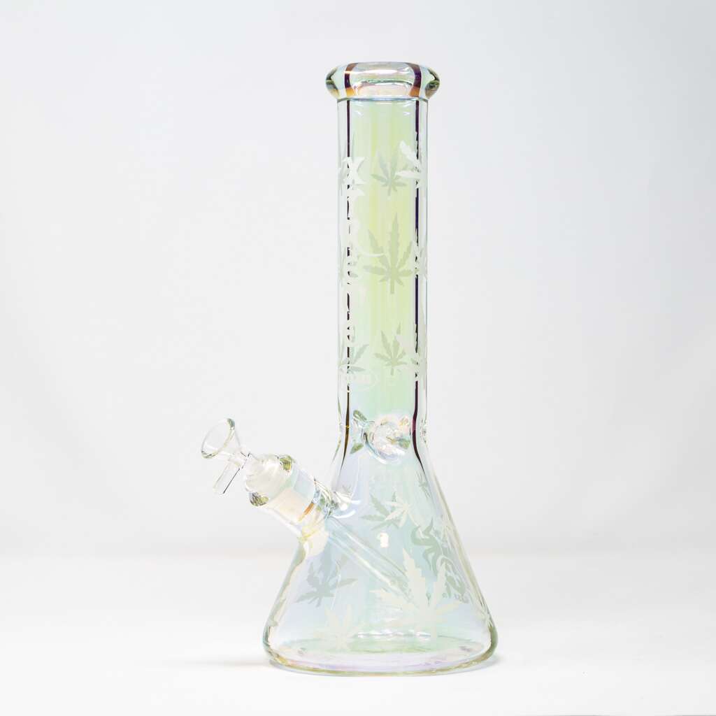 Xtreme 14" Electroplated Bong avec Feuille Design