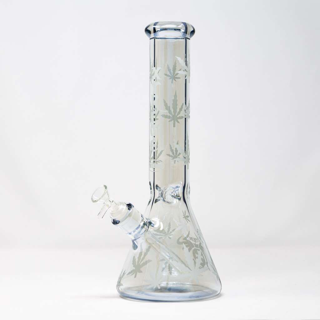 Xtreme 14" Electroplated Bong avec Feuille Design