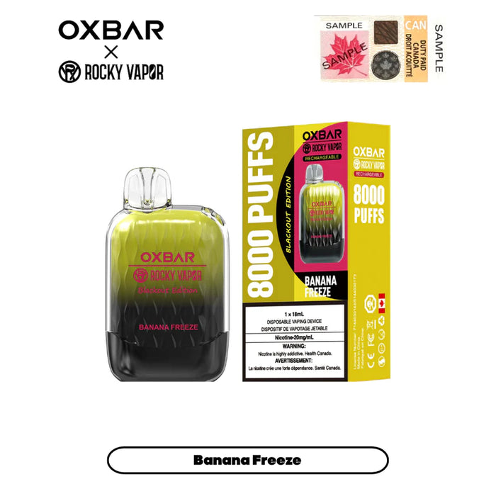 [CLEARANCE] OXBAR X Rocky Vapor G8000 Rechargeable Disposable Vape 18ml