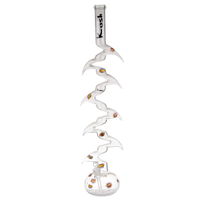 Kush 3' Foot Glass Zig Zag Bong/Zong