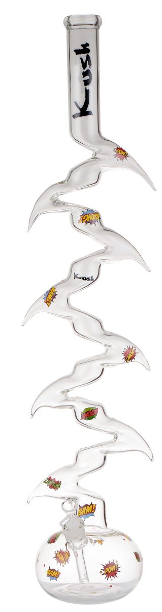 Kush 3' Foot Glass Zig Zag Bong/Zong