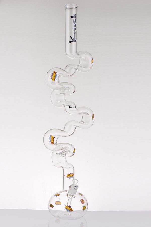 Kush 3' Foot Glass Zig Zag Bong/Zong