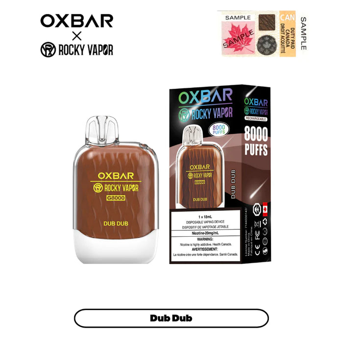 [CLEARANCE] OXBAR X Rocky Vapor G8000 Rechargeable Disposable Vape 18ml