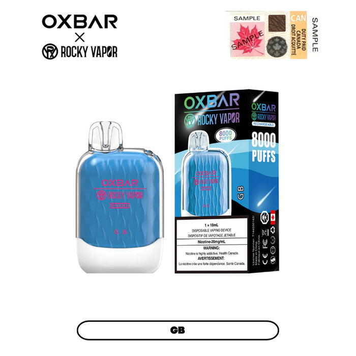 [CLEARANCE] OXBAR X Rocky Vapor G8000 Rechargeable Disposable Vape 18ml