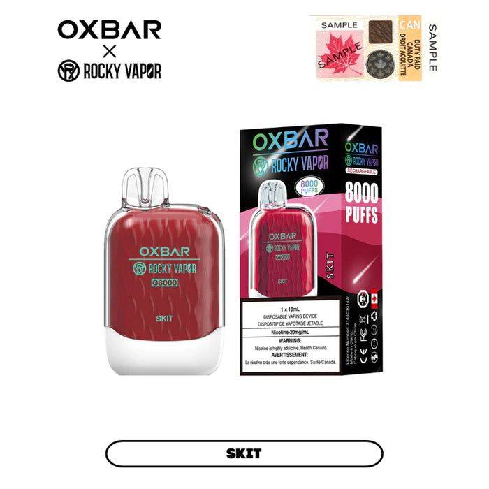 [CLEARANCE] OXBAR X Rocky Vapor G8000 Rechargeable Disposable Vape 18ml