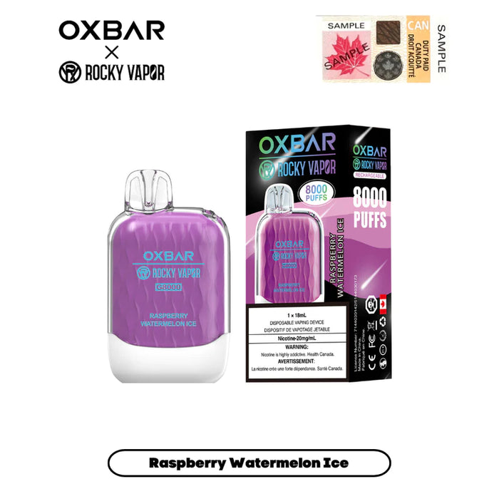 [CLEARANCE] OXBAR X Rocky Vapor G8000 Rechargeable Disposable Vape 18ml