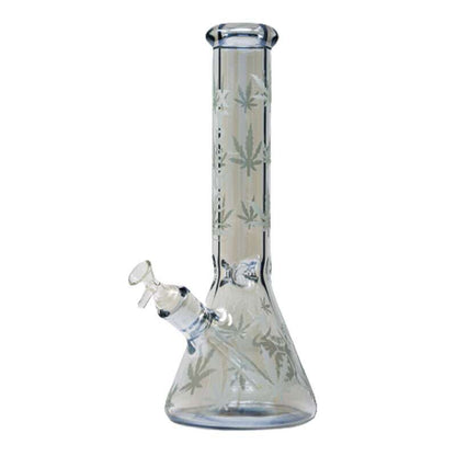 Xtreme 14" Electroplated Bong avec Feuille Design