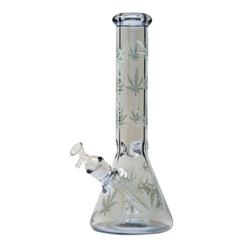 Xtreme 14" Electroplated Bong avec Feuille Design