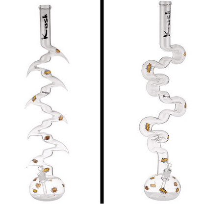 Kush 3' Foot Glass Zig Zag Bong/Zong