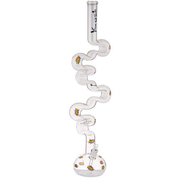 Kush 3' Foot Glass Zig Zag Bong/Zong